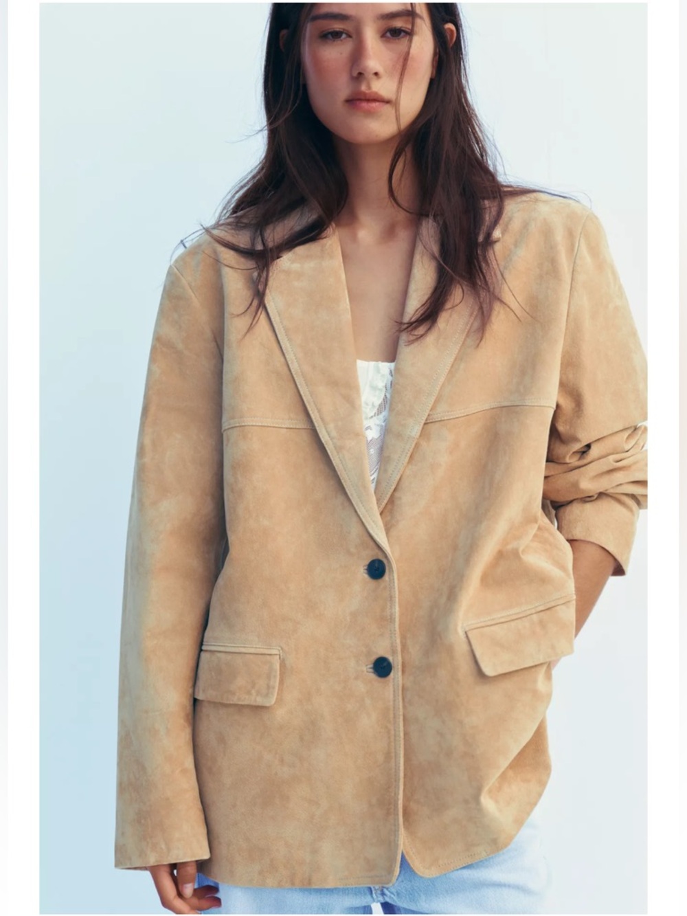 ZARA 100% SUEDE BLAZER